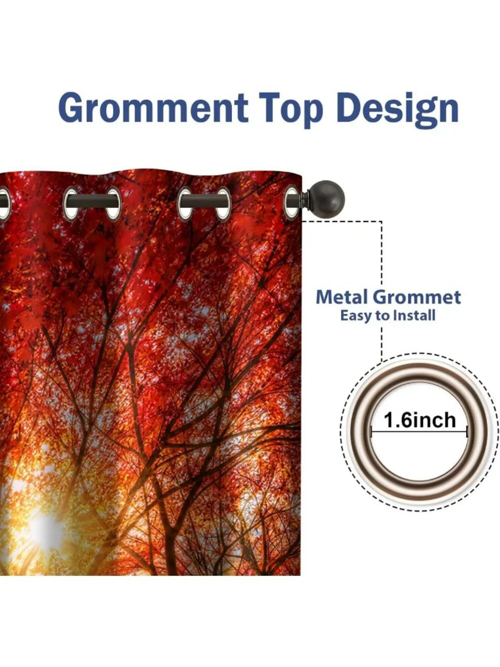 Fall Forest Blackout Curtains 52